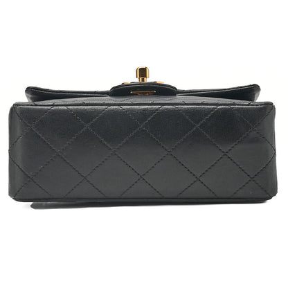 CHANEL Chain Shoulder Bag Minimat Telass? 17cm Lambskin Black Gold-Tone Hardware, Pre-Owned
