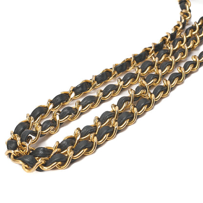 CHANEL Chain Shoulder Bag Minimat Telass? 17cm Lambskin Black Gold-Tone Hardware, Pre-Owned