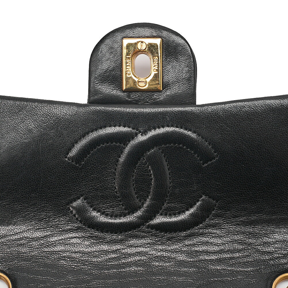 CHANEL Chain Shoulder Bag Minimat Telass? 17cm Lambskin Black Gold-Tone Hardware, Pre-Owned