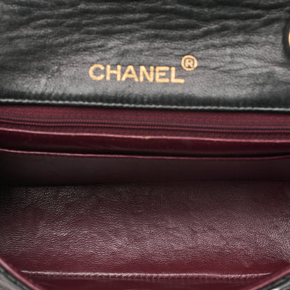 CHANEL Chain Shoulder Bag Minimat Telass? 17cm Lambskin Black Gold-Tone Hardware, Pre-Owned