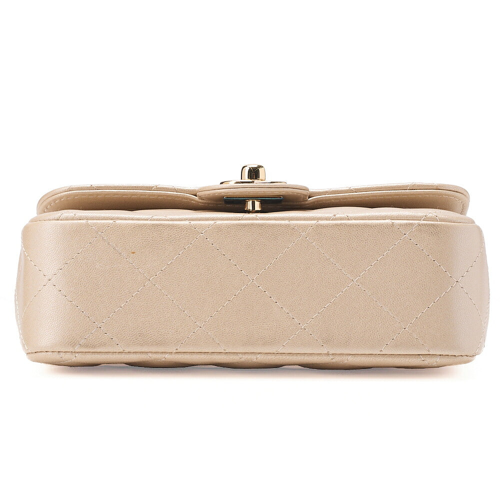 CHANEL Lambskin Minimat Telass? Peace Sign Motif Single Flap Chain Shoulder Gold Gold-Tone Hardware, Pre-Owned