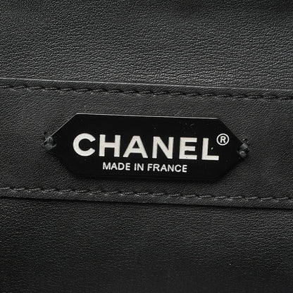 CHANEL Calfskin Matelasse Turn Lock Single 2-Way Chain Shoulder Black Silver-Tone Hardware, Pre-Owned