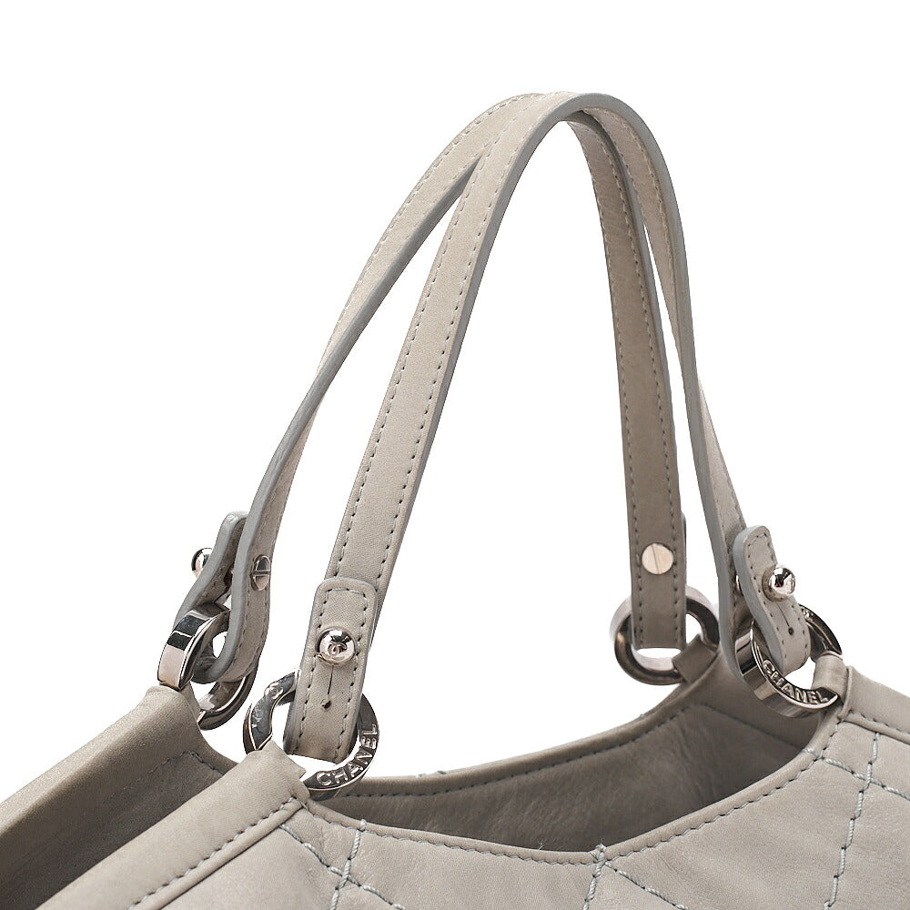 CHANEL Sparkle Leather Coco Mark 2-Way Chain Shoulder Gray (Silver Hardware) Ladies' Bag [Used] [Free Shipping]