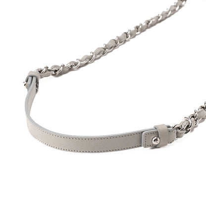 CHANEL Sparkle Leather Coco Mark 2-Way Chain Shoulder Gray (Silver Hardware) Ladies' Bag [Used] [Free Shipping]