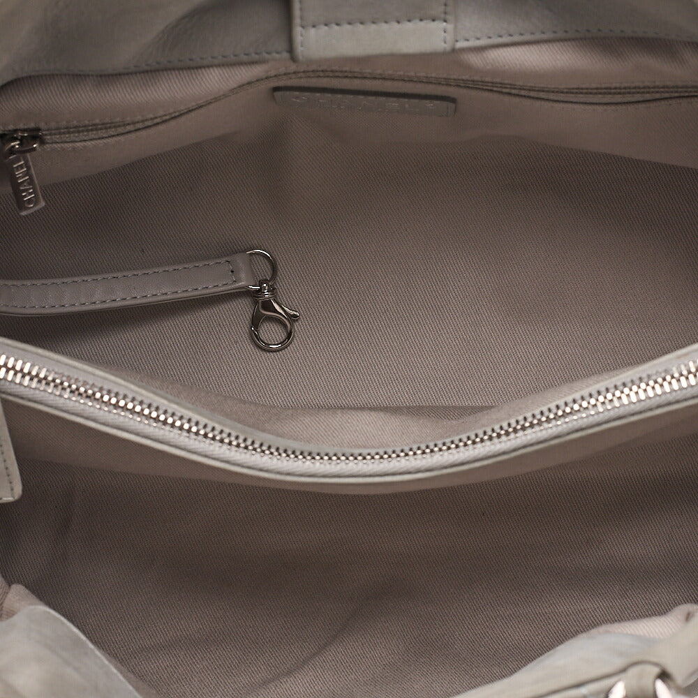 CHANEL Sparkle Leather Coco Mark 2-Way Chain Shoulder Gray (Silver Hardware) Ladies' Bag [Used] [Free Shipping]