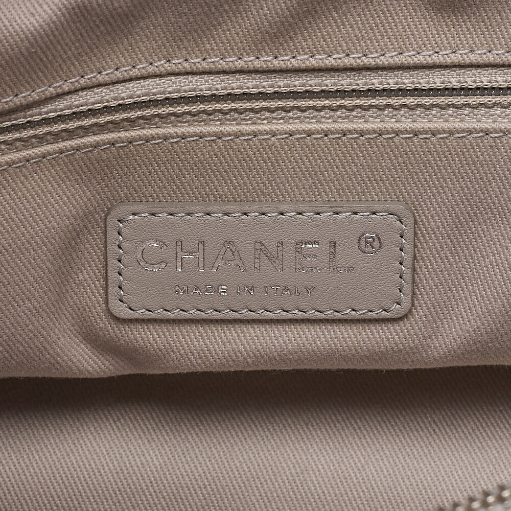 CHANEL Sparkle Leather Coco Mark 2-Way Chain Shoulder Gray (Silver Hardware) Ladies' Bag [Used] [Free Shipping]
