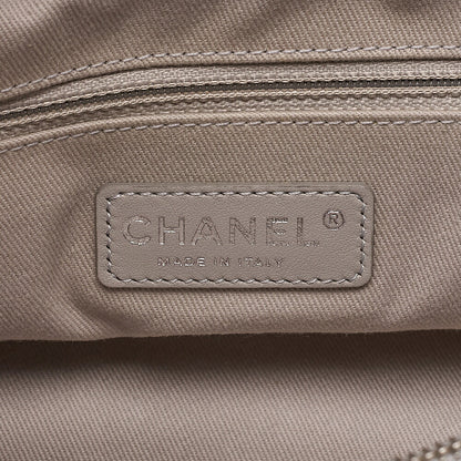 CHANEL Sparkle Leather Coco Mark 2-Way Chain Shoulder Gray (Silver Hardware) Ladies' Bag [Used] [Free Shipping]
