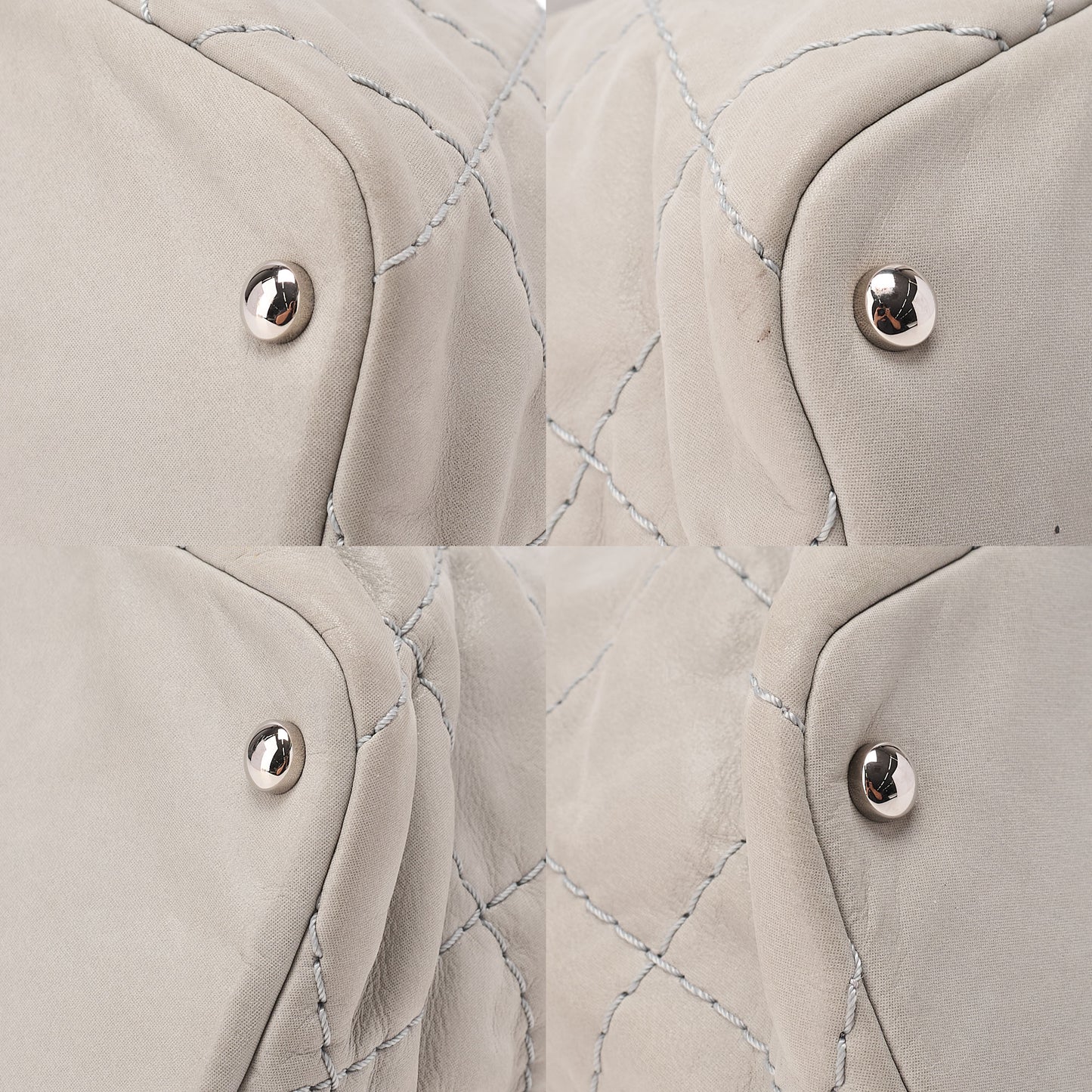 CHANEL Sparkle Leather Coco Mark 2-Way Chain Shoulder Gray (Silver Hardware) Ladies' Bag [Used] [Free Shipping]