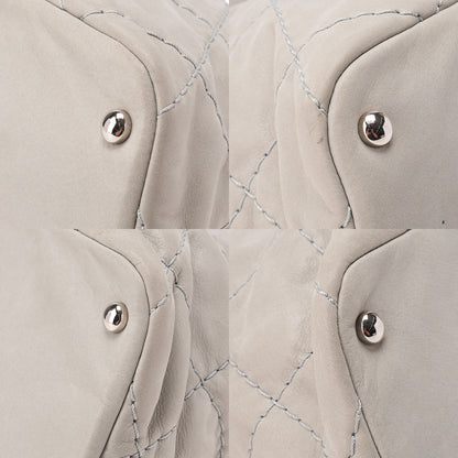 CHANEL Sparkle Leather Coco Mark 2-Way Chain Shoulder Gray (Silver Hardware) Ladies' Bag [Used] [Free Shipping]