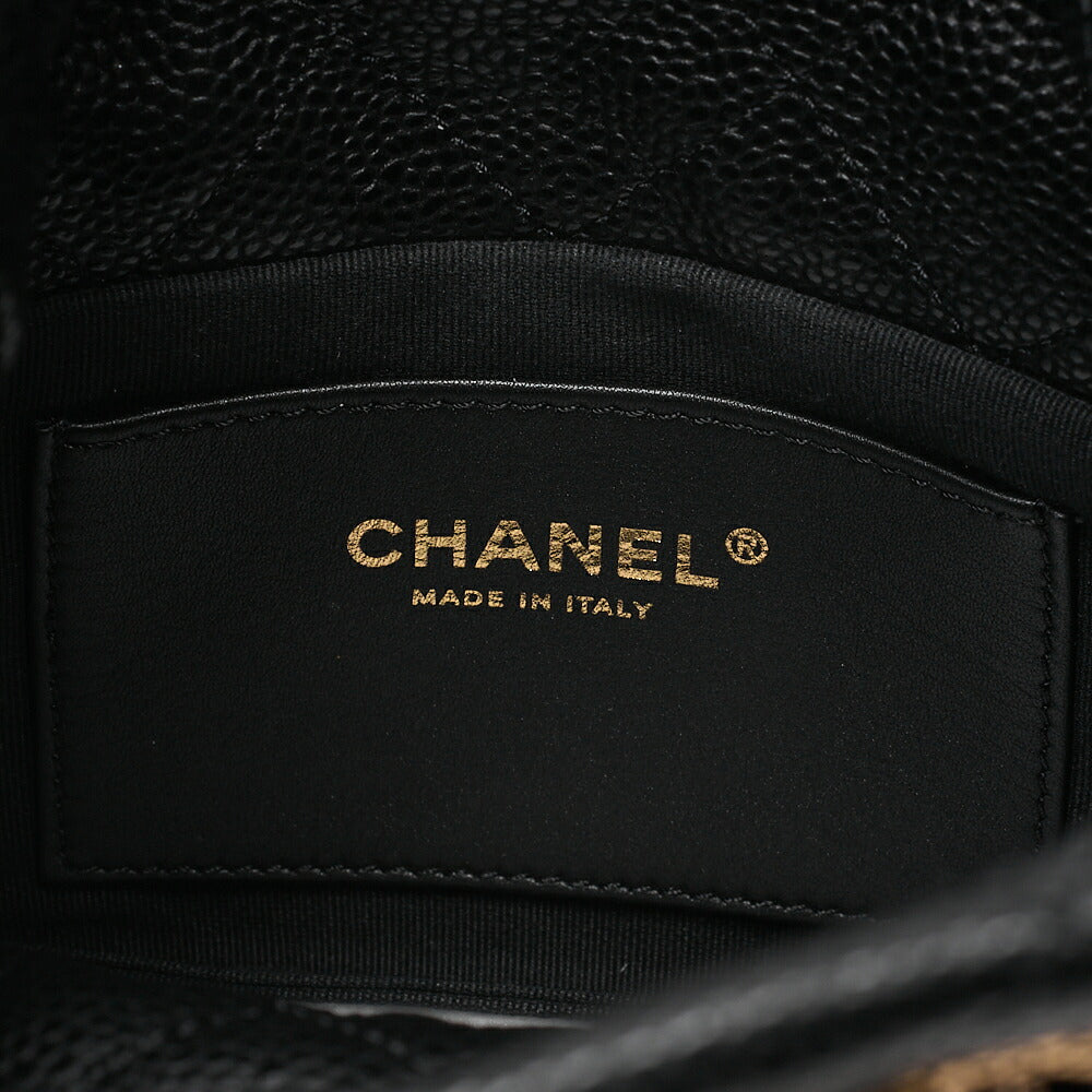 CHANEL Chanel Caviar Skin Drawstring Outside Flap Matelasse Chain Backpack Black Gold-Tone Hardware, Pre-Owned