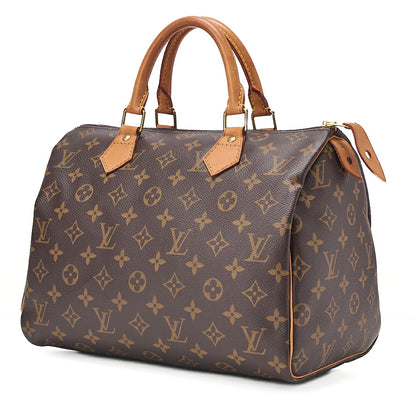LOUIS VUITTON Louis Vuitton Monogram Speedy 30 Handbag M41526 Brown Gold-Tone Hardware, Pre-Owned