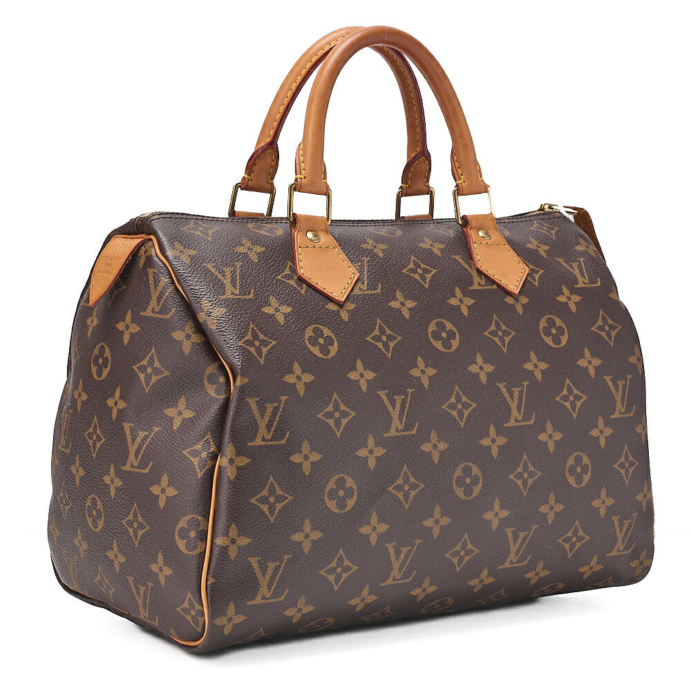 LOUIS VUITTON Louis Vuitton Monogram Speedy 30 Handbag M41526 Brown Gold-Tone Hardware, Pre-Owned