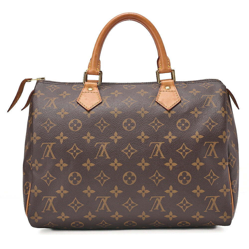 LOUIS VUITTON Louis Vuitton Monogram Speedy 30 Handbag M41526 Brown Gold-Tone Hardware, Pre-Owned