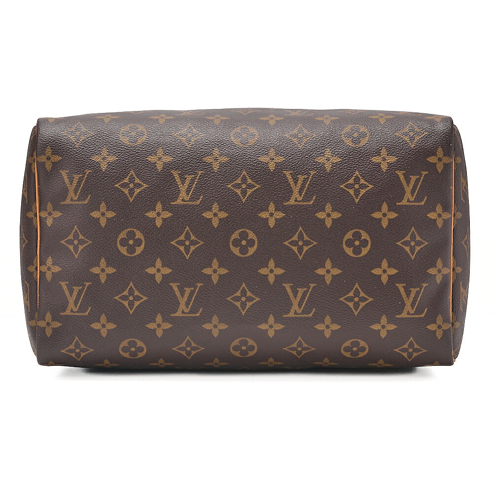 LOUIS VUITTON Louis Vuitton Monogram Speedy 30 Handbag M41526 Brown Gold-Tone Hardware, Pre-Owned