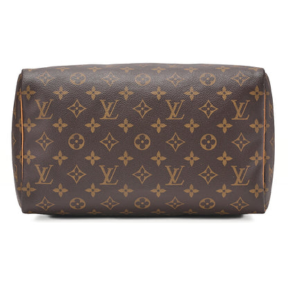 LOUIS VUITTON Louis Vuitton Monogram Speedy 30 Handbag M41526 Brown Gold-Tone Hardware, Pre-Owned