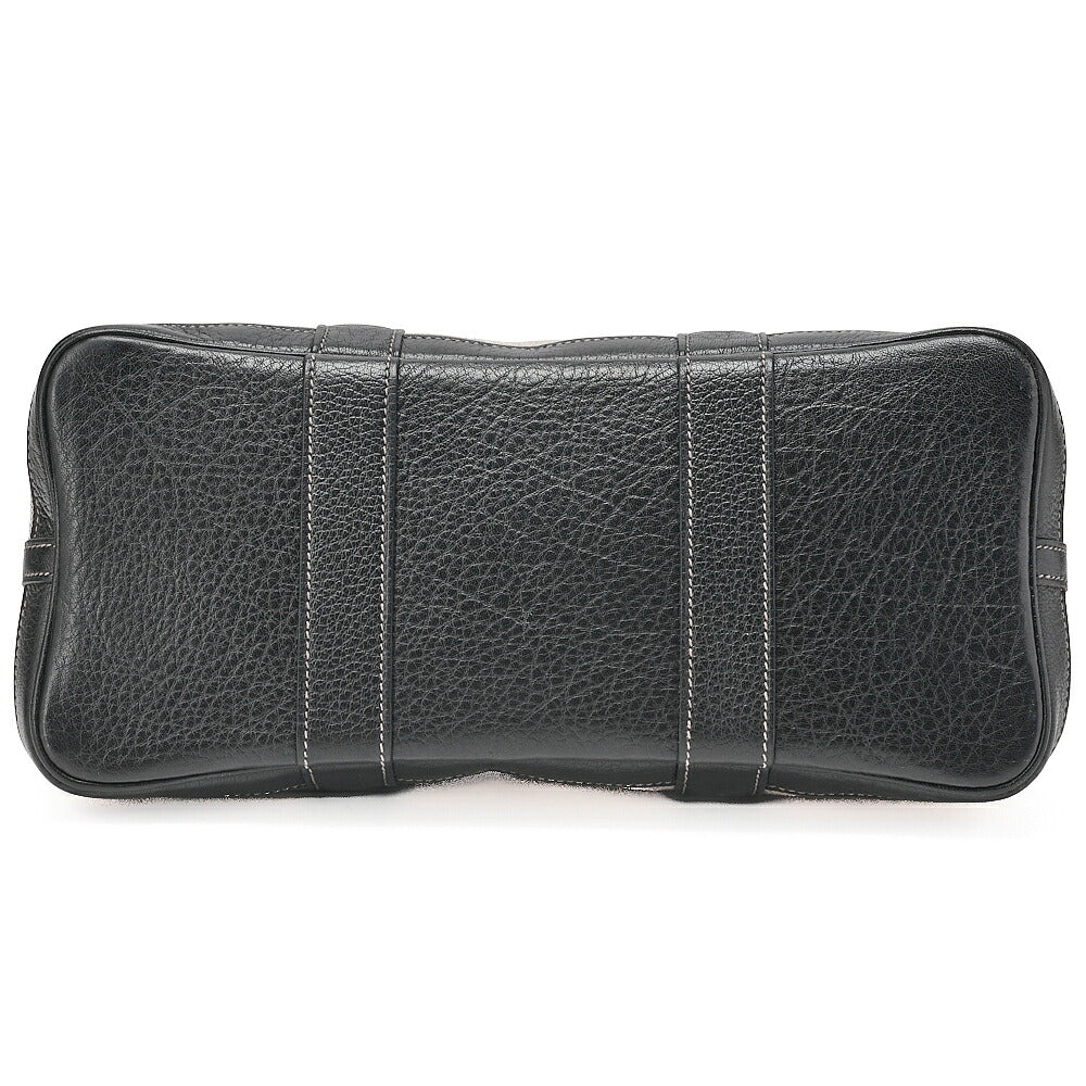Hermes Hermes Garden Party TPM Borduc Ribbon 2006 Limited Handbag Toile Ash Clay x Black Silver-Tone Hardware, Pre-Owned