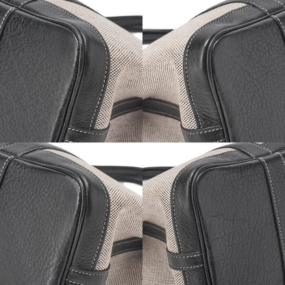 Hermes Hermes Garden Party TPM Borduc Ribbon 2006 Limited Handbag Toile Ash Clay x Black Silver-Tone Hardware, Pre-Owned