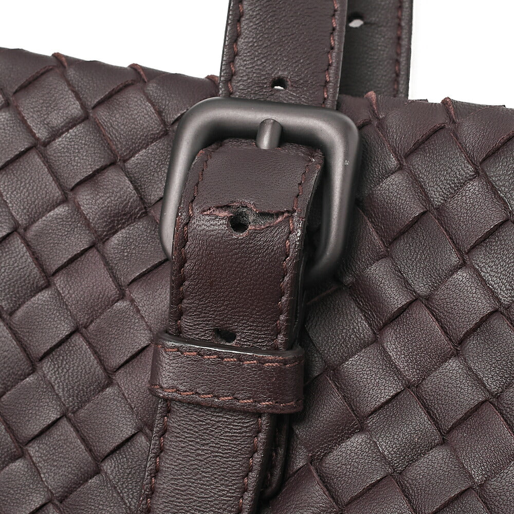 BOTTEGA VENETA Bottega Lambskin Intrecciato Tote Bag Dark Brown Black-Tone Hardware, Pre-Owned