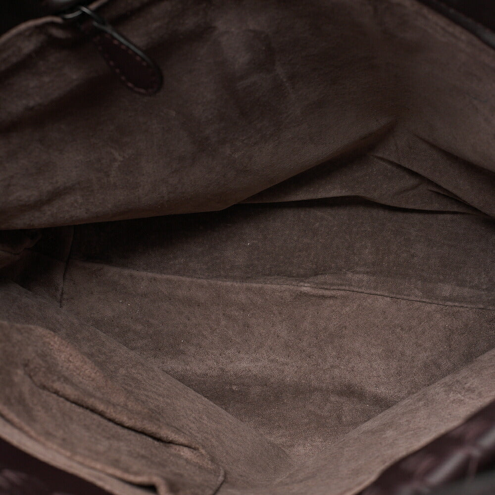 BOTTEGA VENETA Bottega Lambskin Intrecciato Tote Bag Dark Brown Black-Tone Hardware, Pre-Owned