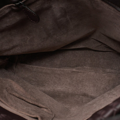BOTTEGA VENETA Bottega Lambskin Intrecciato Tote Bag Dark Brown Black-Tone Hardware, Pre-Owned