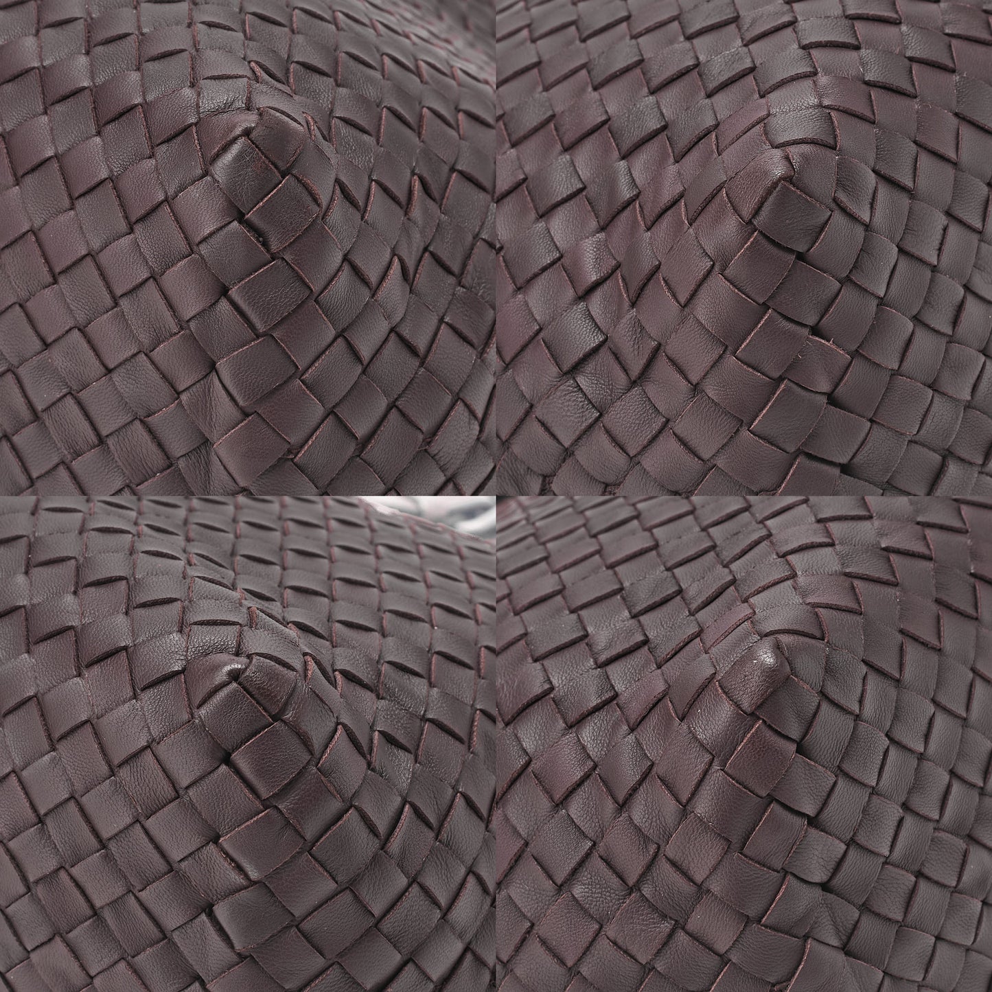 BOTTEGA VENETA Bottega Lambskin Intrecciato Tote Bag Dark Brown Black-Tone Hardware, Pre-Owned