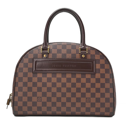 LOUIS VUITTON Louis Vuitton Damier Norita Handbag N41455 Brown Gold-Tone Hardware, Pre-Owned