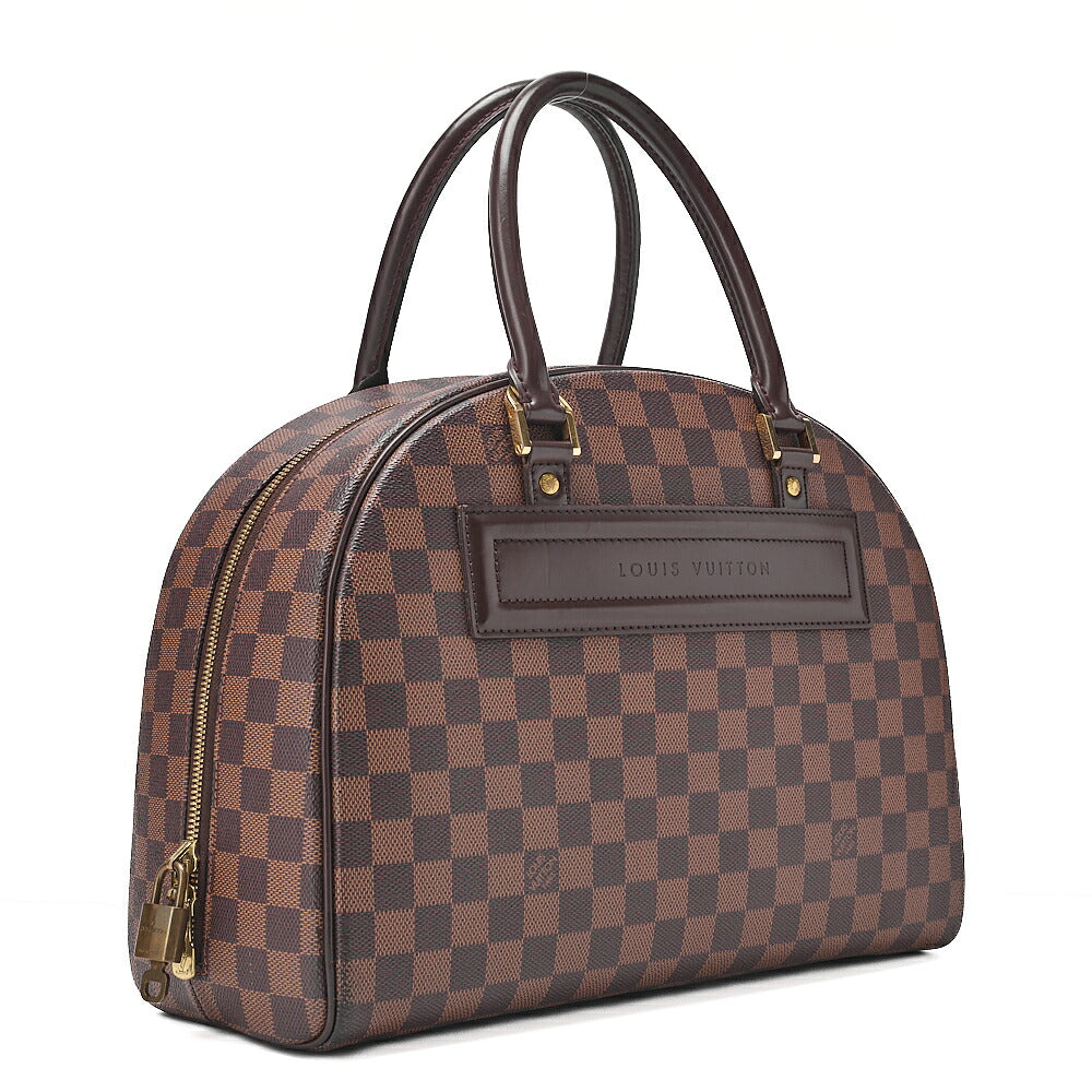 LOUIS VUITTON Louis Vuitton Damier Norita Handbag N41455 Brown Gold-Tone Hardware, Pre-Owned