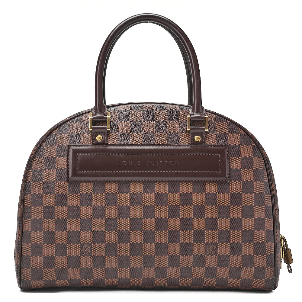 LOUIS VUITTON Louis Vuitton Damier Norita Handbag N41455 Brown Gold-Tone Hardware, Pre-Owned