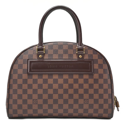 LOUIS VUITTON Louis Vuitton Damier Norita Handbag N41455 Brown Gold-Tone Hardware, Pre-Owned