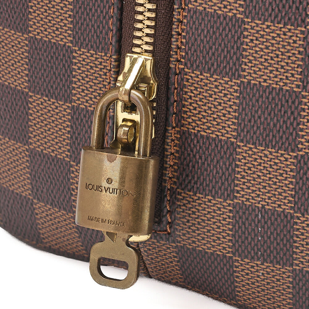 LOUIS VUITTON Louis Vuitton Damier Norita Handbag N41455 Brown Gold-Tone Hardware, Pre-Owned