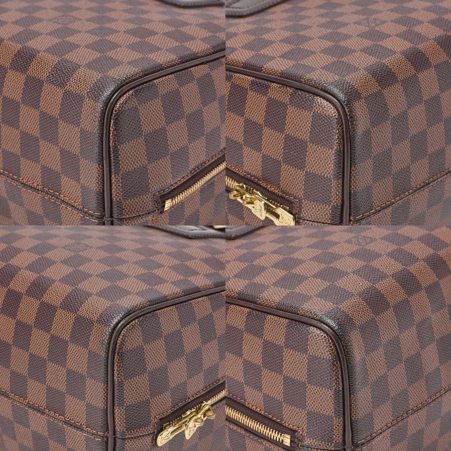 LOUIS VUITTON Louis Vuitton Damier Norita Handbag N41455 Brown Gold-Tone Hardware, Pre-Owned