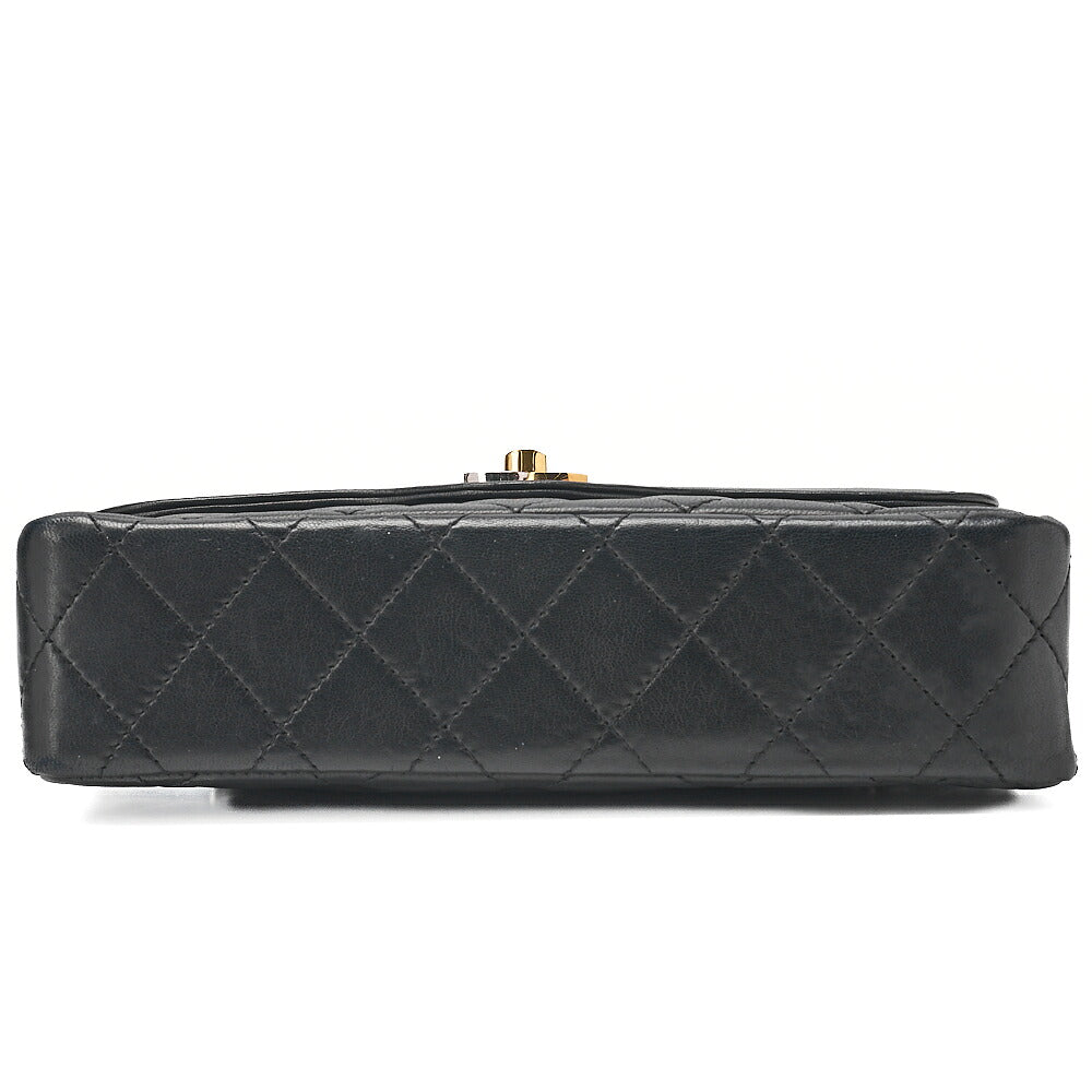 CHANEL Lambskin Matelasse Paris Limited 22cm Double Flap Shoulder Bag Black Gold-Tone Hardware, Pre-Owned