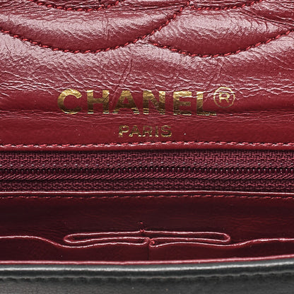 CHANEL Lambskin Matelasse Paris Limited 22cm Double Flap Shoulder Bag Black Gold-Tone Hardware, Pre-Owned
