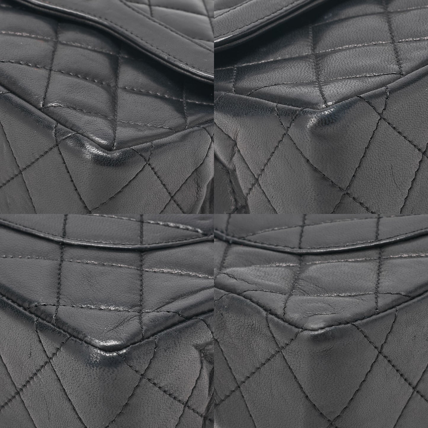 CHANEL Lambskin Matelasse Paris Limited 22cm Double Flap Shoulder Bag Black Gold-Tone Hardware, Pre-Owned
