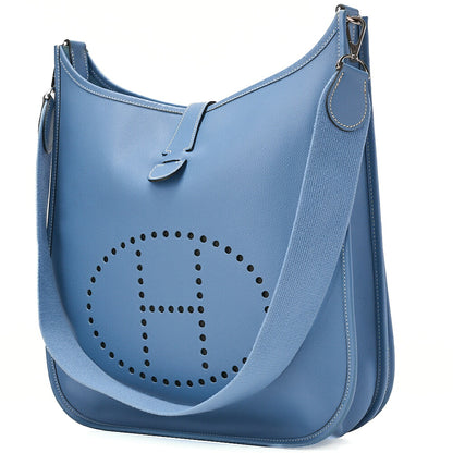 Hermes Hermes Evelyn 2GM Epson Shoulder Bag BlueJean Silver-Tone Hardware, Pre-Owned