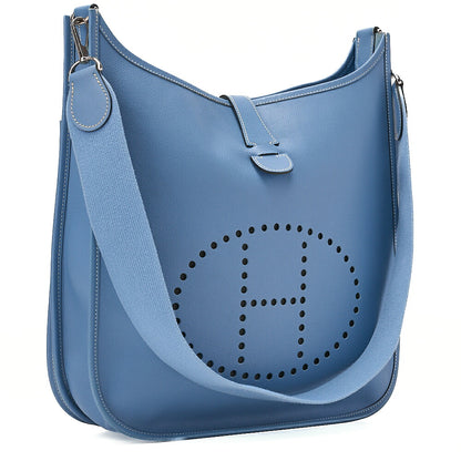 Hermes Hermes Evelyn 2GM Epson Shoulder Bag BlueJean Silver-Tone Hardware, Pre-Owned