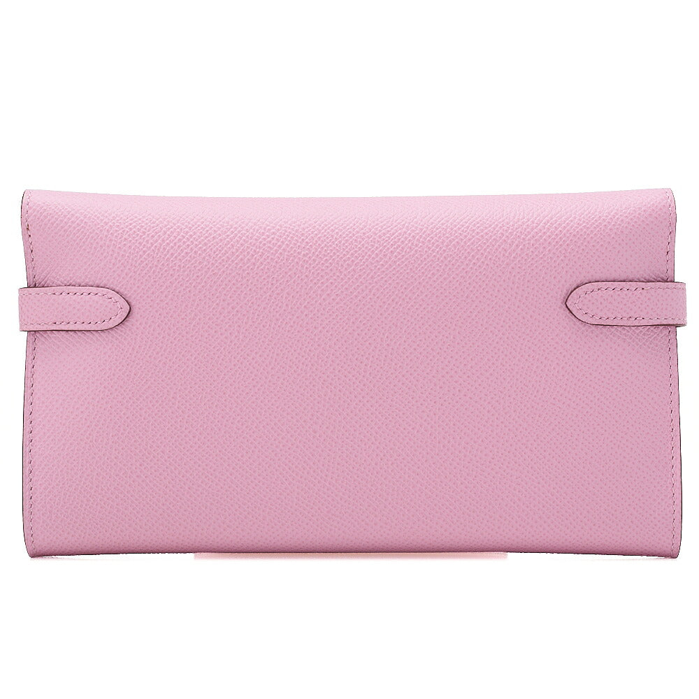 Hermes Hermes Kelly Wallet Bi-fold Long Wallet Epson Mauv Silvestre ｘ Jaune de Napoule Silver-Tone Hardware, Pre-Owned