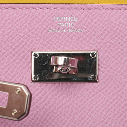 Hermes Hermes Kelly Wallet Bi-fold Long Wallet Epson Mauv Silvestre ｘ Jaune de Napoule Silver-Tone Hardware, Pre-Owned