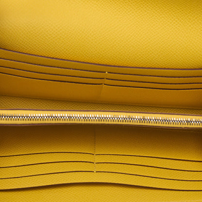 Hermes Hermes Kelly Wallet Bi-fold Long Wallet Epson Mauv Silvestre ｘ Jaune de Napoule Silver-Tone Hardware, Pre-Owned