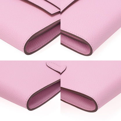 Hermes Hermes Kelly Wallet Bi-fold Long Wallet Epson Mauv Silvestre ｘ Jaune de Napoule Silver-Tone Hardware, Pre-Owned