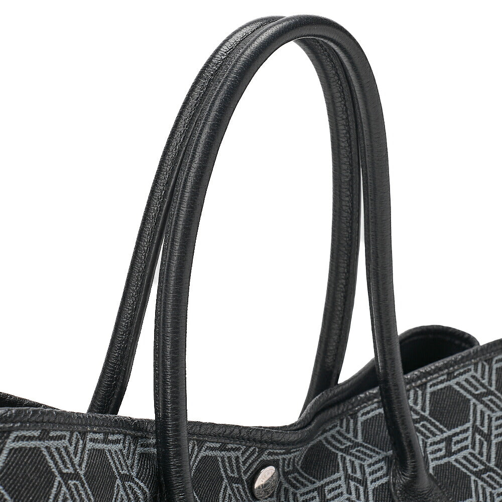 Hermes Hermes Garden Party PM Toile Saw Ash Tote Bag Black x Gray Silver-Tone Hardware, Pre-Owned