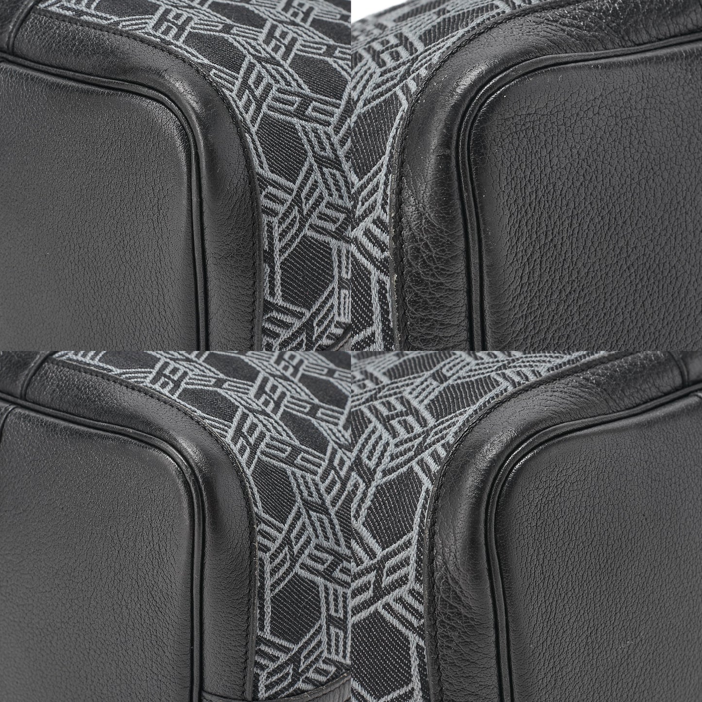 Hermes Hermes Garden Party PM Toile Saw Ash Tote Bag Black x Gray Silver-Tone Hardware, Pre-Owned