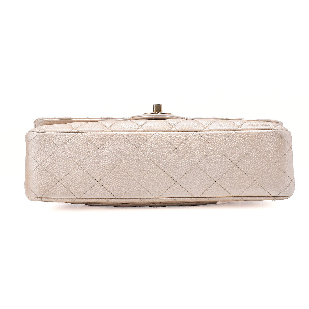 CHANEL Caviar Skin Matelasse 25cm W Flap Chain Shoulder Gold Gold-Tone Hardware, Pre-Owned