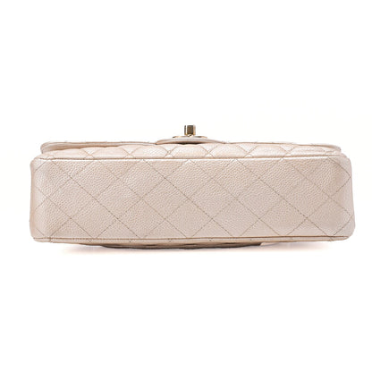 CHANEL Caviar Skin Matelasse 25cm W Flap Chain Shoulder Gold Gold-Tone Hardware, Pre-Owned