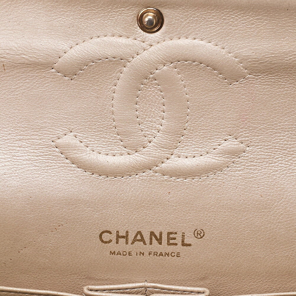 CHANEL Caviar Skin Matelasse 25cm W Flap Chain Shoulder Gold Gold-Tone Hardware, Pre-Owned