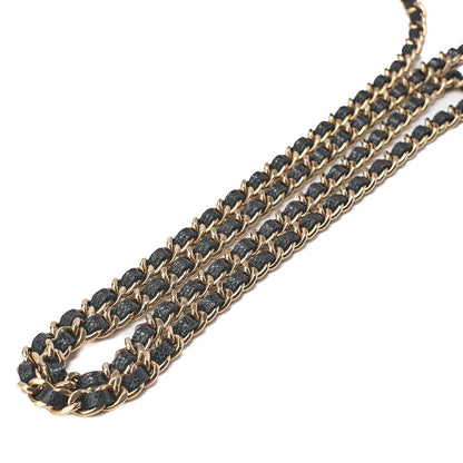 CHANEL Caviar Skin Matelasse Chain Wallet Black Gold-Tone Hardware, Pre-Owned