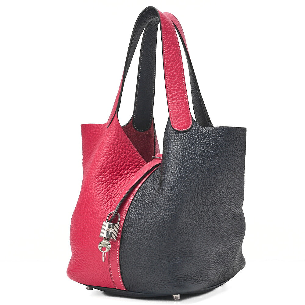 Hermes Hermes Picotan Lock MM Cassac Taurillon Rose Extreme x Brunuit Silver-Tone Hardware, Pre-Owned
