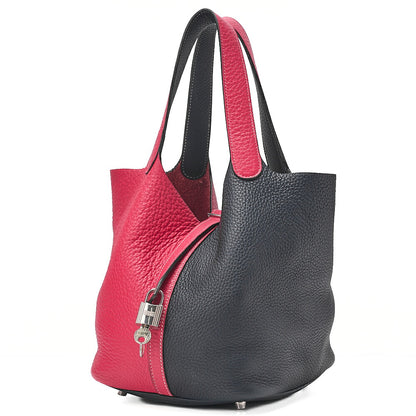 Hermes Hermes Picotan Lock MM Cassac Taurillon Rose Extreme x Brunuit Silver-Tone Hardware, Pre-Owned