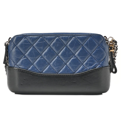 CHANEL Matelasse Chain Wallet Vintage Calf Gabriel de Chanel Navy x Black Gold x Silver-Tone Hardware, Pre-Owned