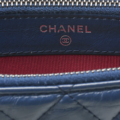 CHANEL Matelasse Chain Wallet Vintage Calf Gabriel de Chanel Navy x Black Gold x Silver-Tone Hardware, Pre-Owned